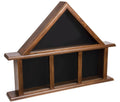 Flag Display Case with Glass Front and 3 Medal Boxes, Felt Backing - Cherry