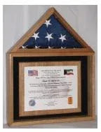 Certificate and American Flag Display Case - 5x9.5 flag