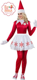 Elf on the Shelf Lady Elf Christmas Jumpsuit Adult Costume Medium 8-10