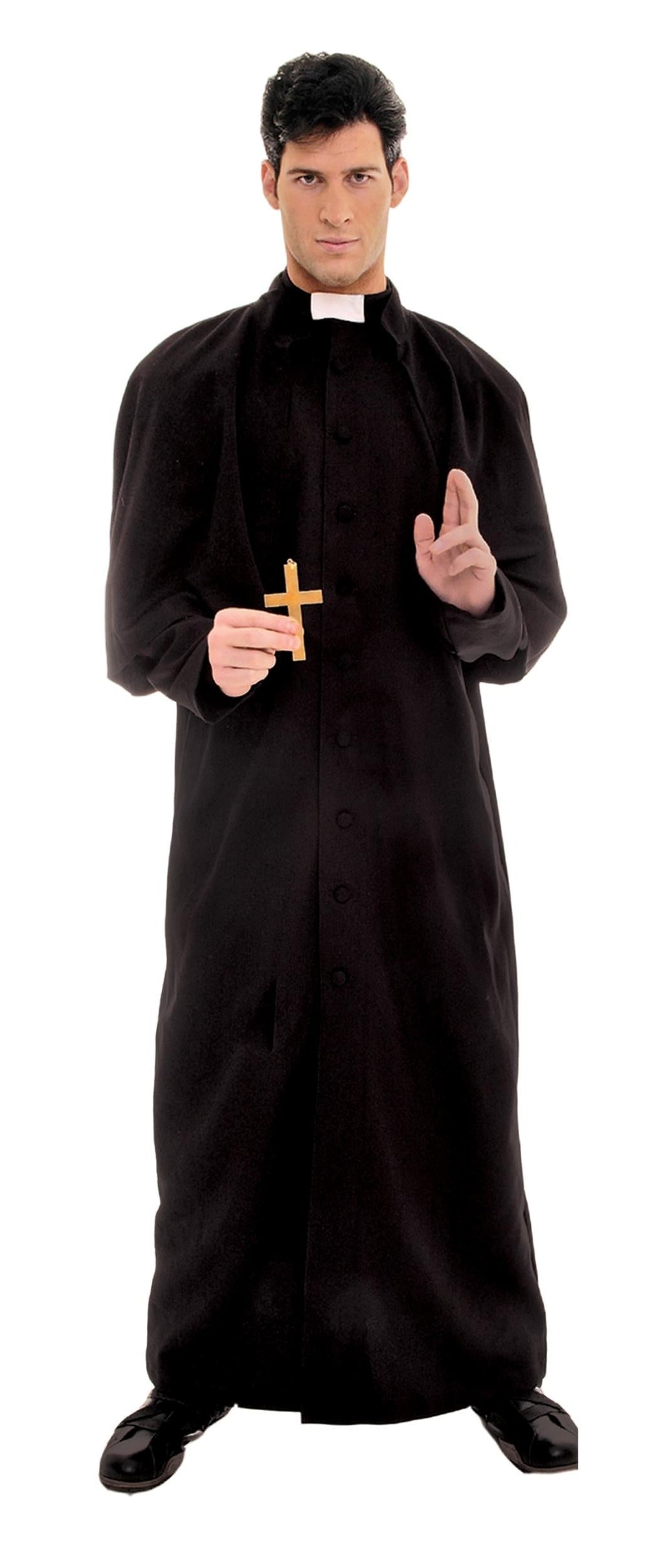 Deluxe Catholic Priest Standard Size Adult Costume Black