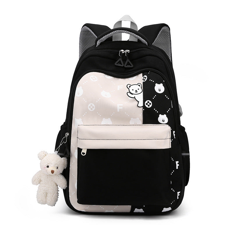 Schoolbag Lightweight And Large Capacity Elementary School Studebt Cute Bear Backpack