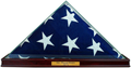 All Glass Flag Display Case for 9.5' X 5' Flag with Engraving (Cherry)