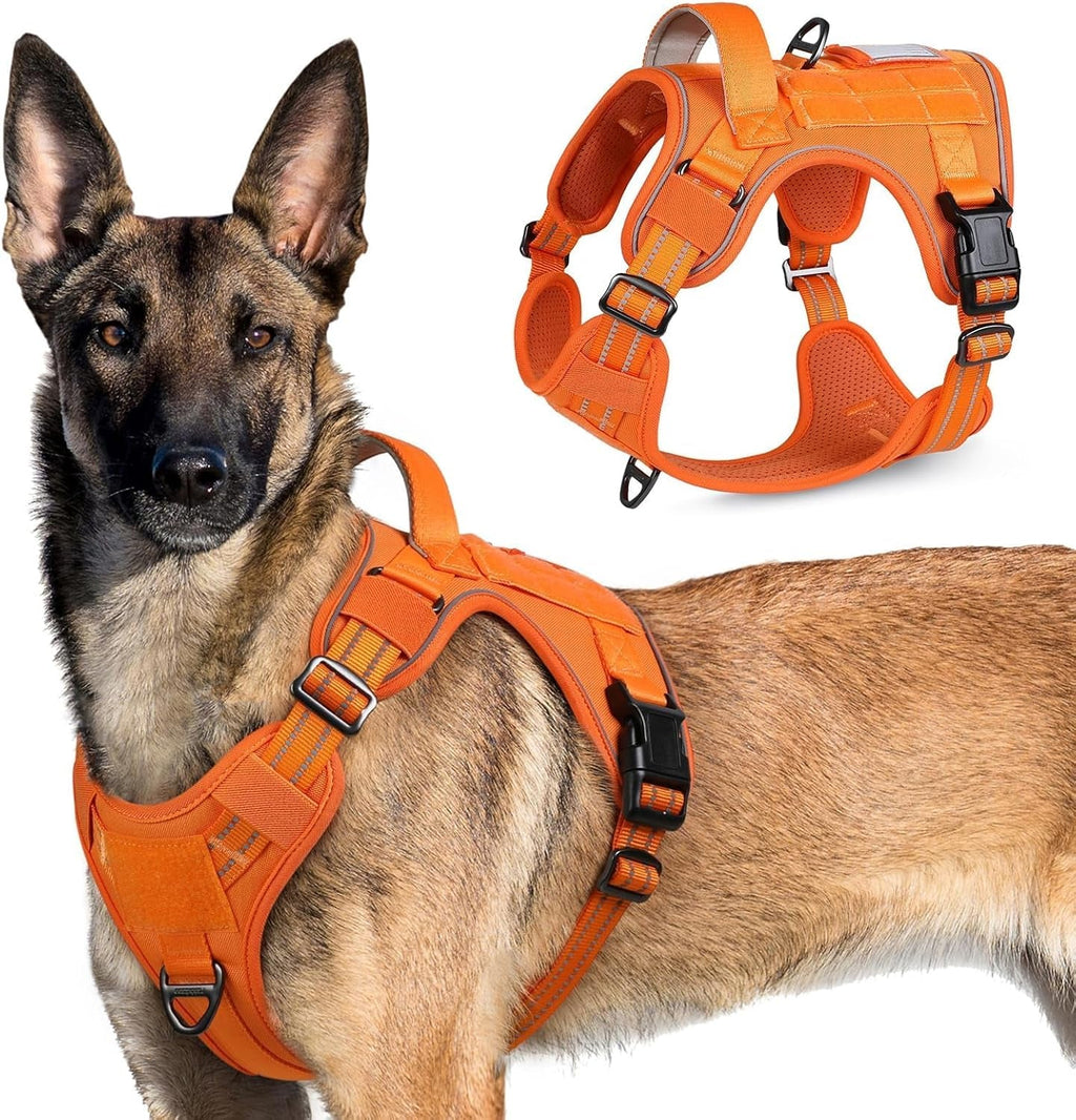 No-Pull Tactical Dog Harness MOLLE Vest for Medium & Large Dogs
