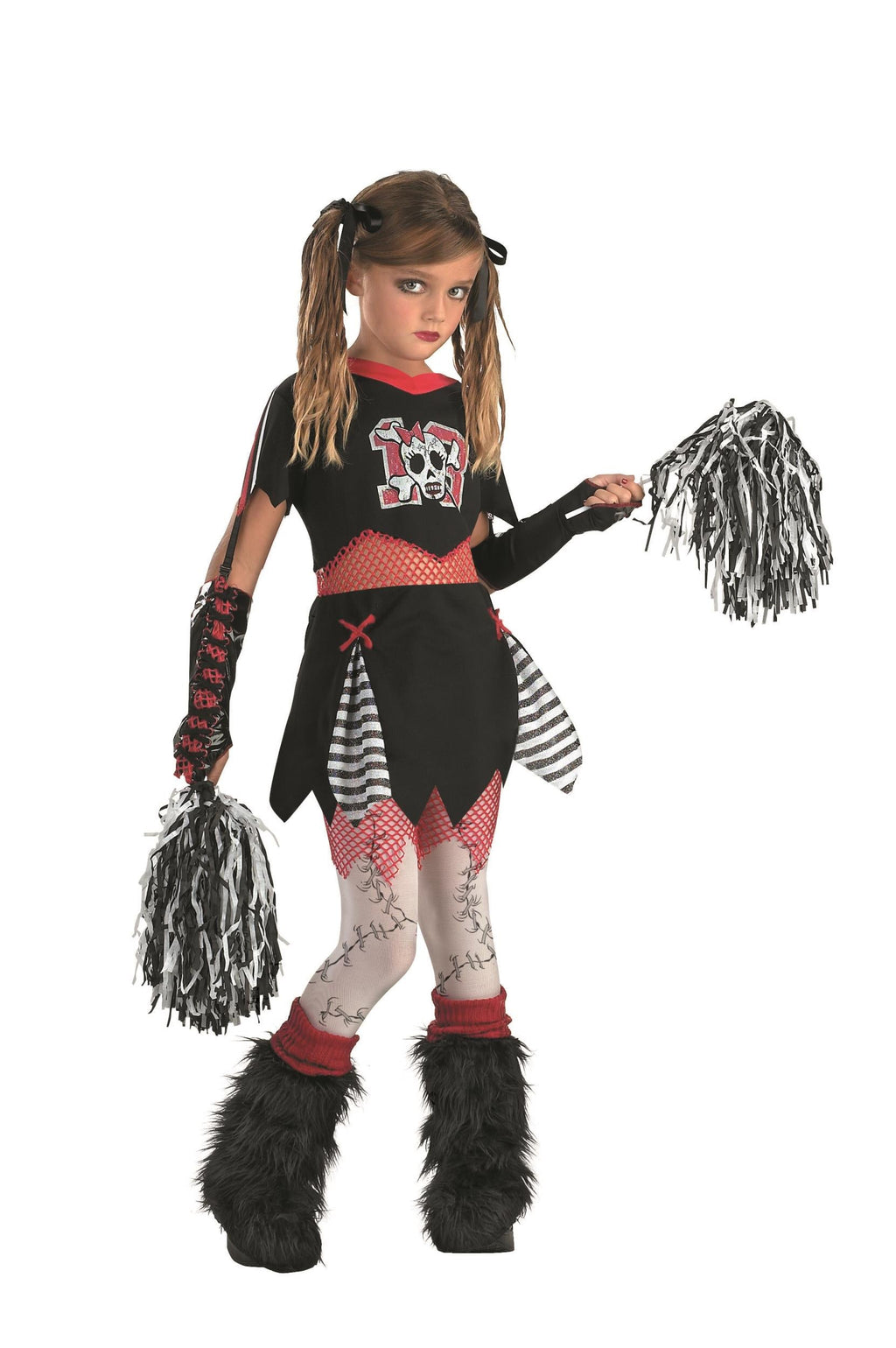 Girls Cheerless Leader Gothic Zombie Cheerleader Child Costume
