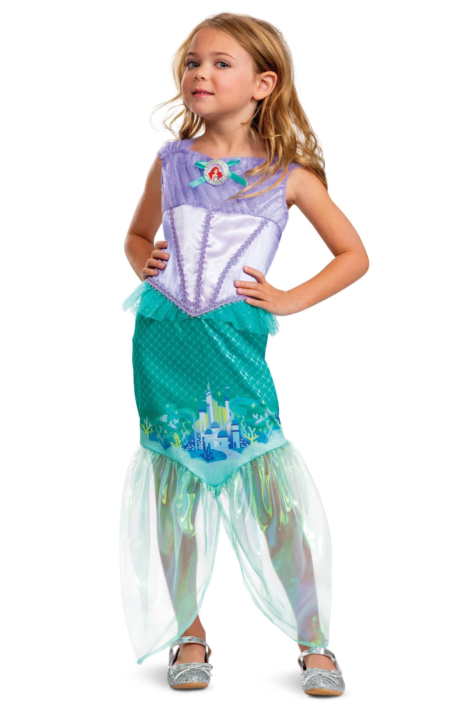 Disney Little Mermaid Ariel Princess Deluxe Toddler Costume 3T-4T