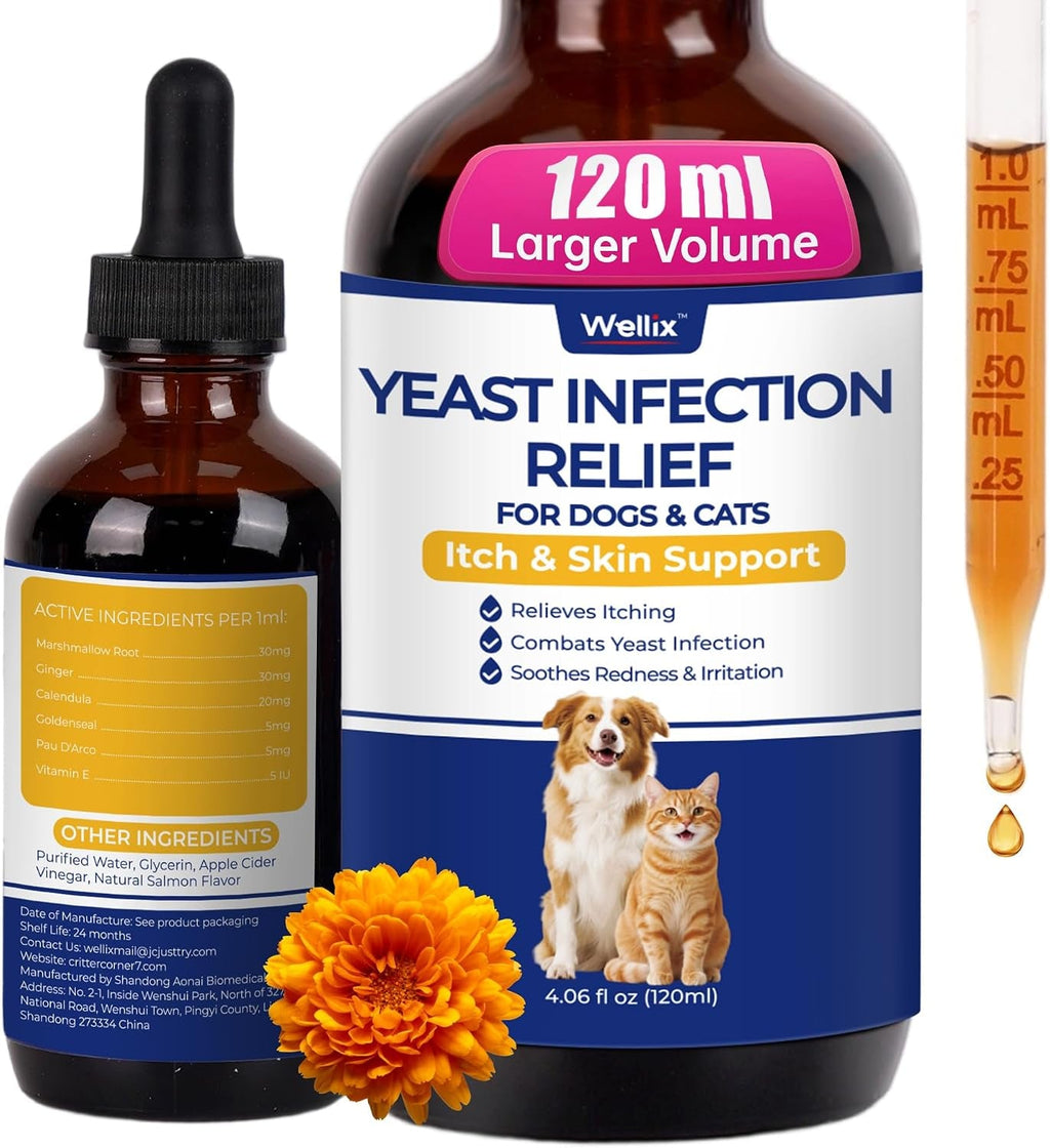 Wellix Cat Dog Constipation Relief Liquid 4 oz Probiotic Chicken Flavor