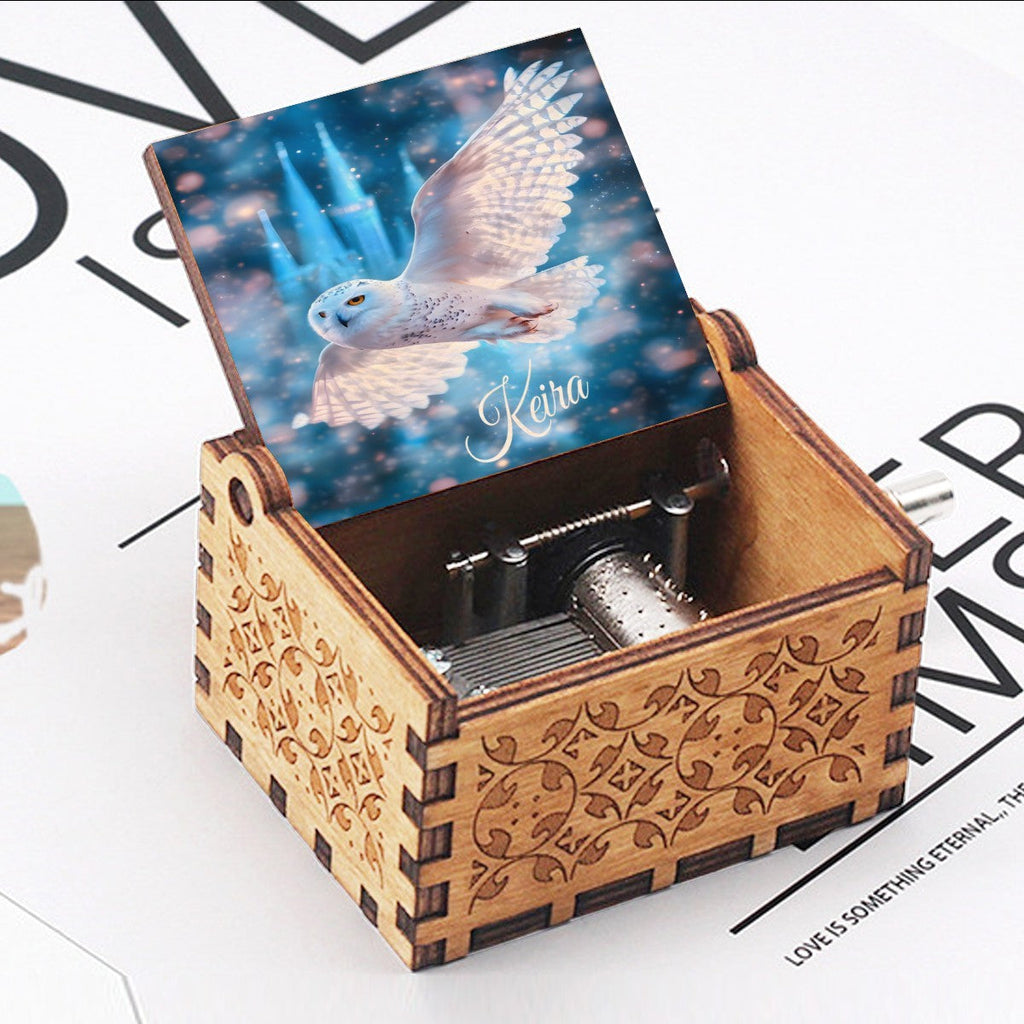 Personalized Music Box with Magical Owl & Enchanted Castle — You Are My Sunshine