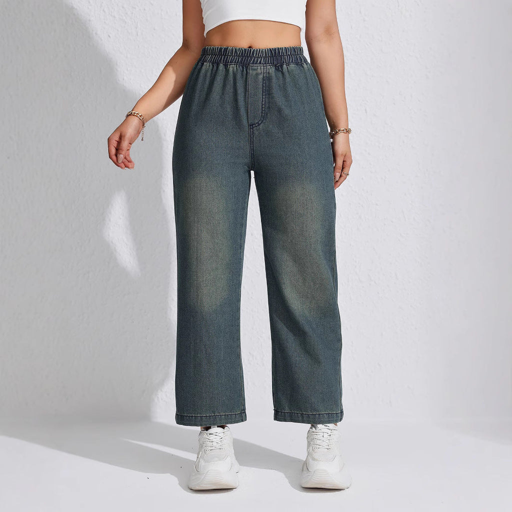 Retro Loose-fit Womens Wide-leg Jeans