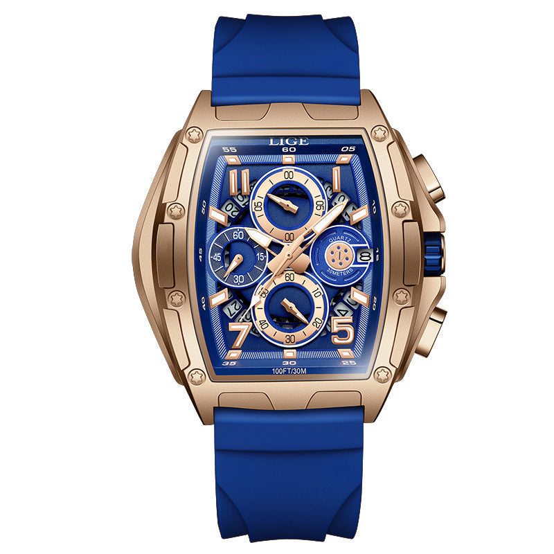 Men's Multifunctional Waterproof Calendar Watch