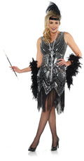 Platinum 1920's Beaded Flapper Sexy Woman's Costume Large 12-14