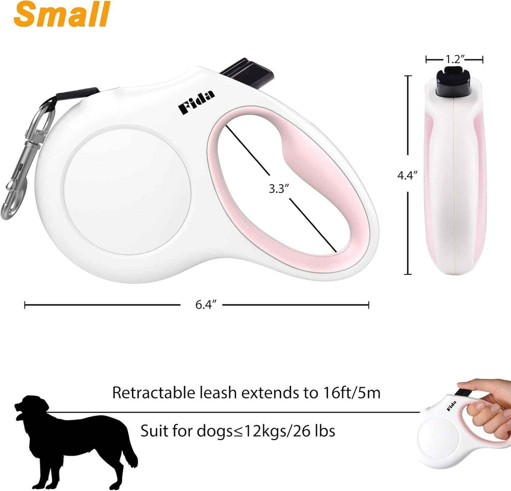 16ft Retractable Dog Leash for Small Dogs, Reflective