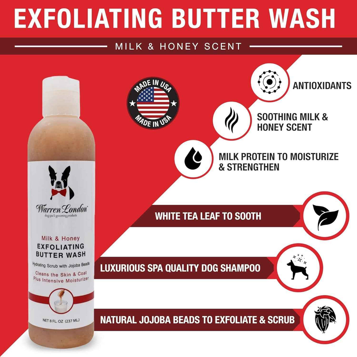 Warren London Dog Shampoo & Conditioner Combo Detangler 8oz