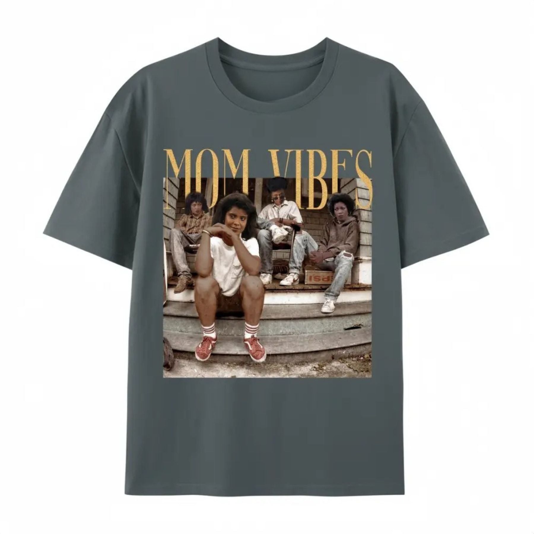 Mom Vibes Vintage T-Shirt – Retro 90s Nostalgia Motherhood Graphic Tee, Unisex Cotton Shirt