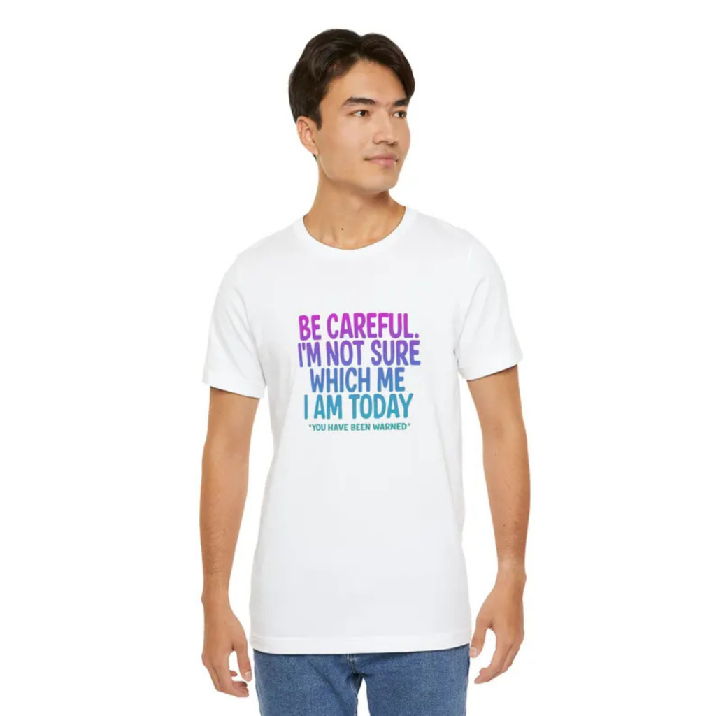 Be Careful Women’s Plus Size T-Shirt – Humorous Colorful Graphic Tee, Casual Cotton Top
