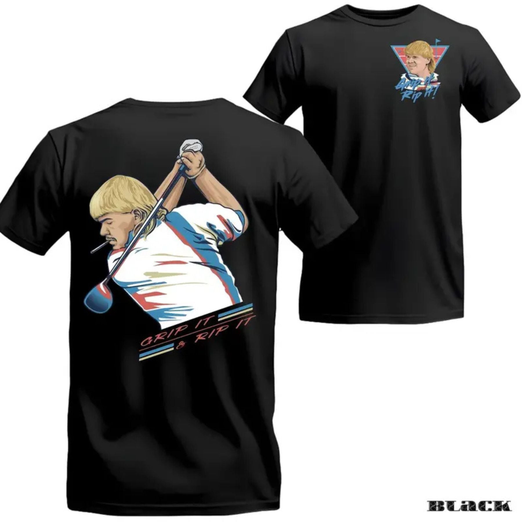 John Daly "Golf of America" 4th of July T-Shirt – Grip It and Rip It Patriotic Graphic Tee, Premium 100% Cotton Independence Day Top, Made in USA