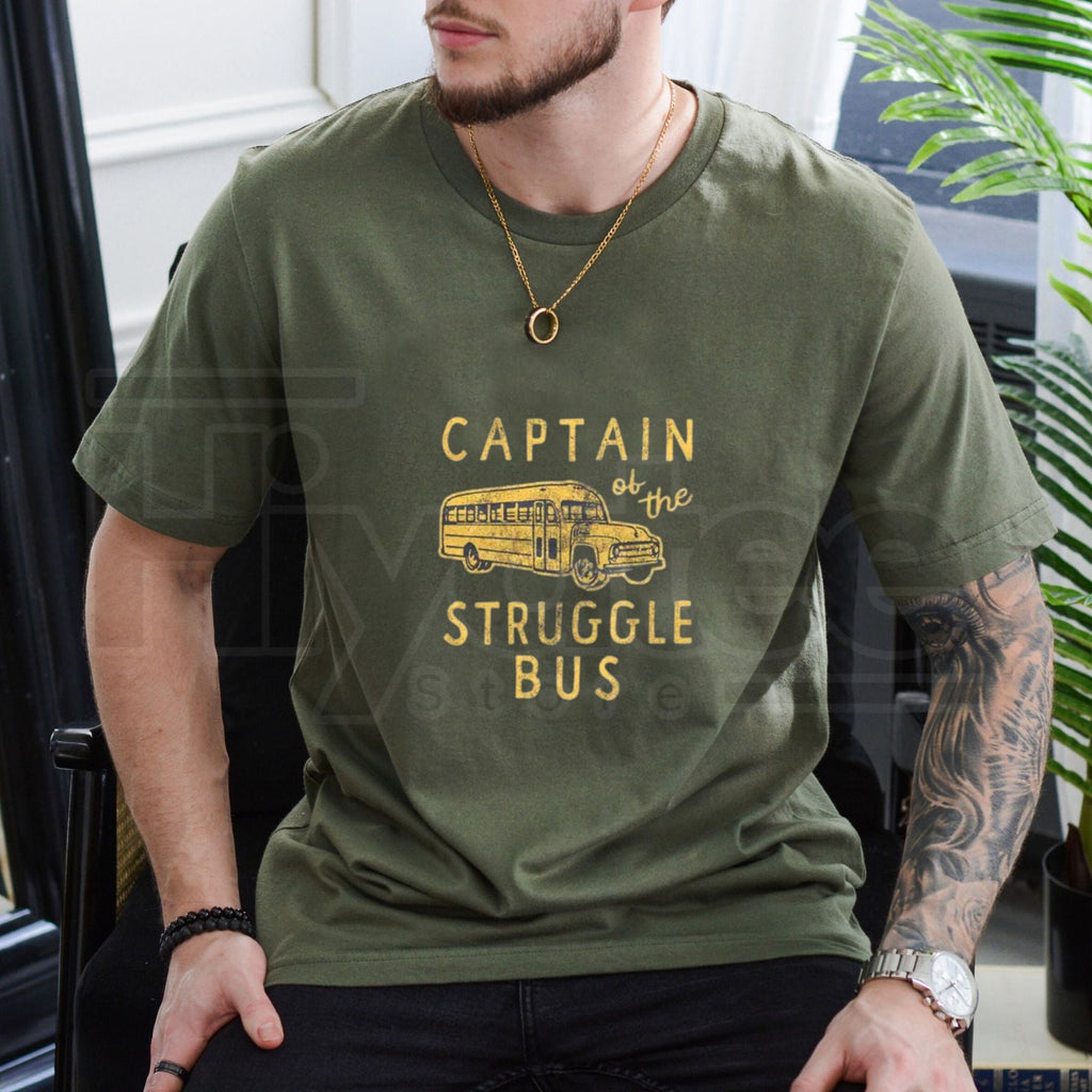 "Captain of The Struggle Bus" – Funny Sarcastic Novelty Graphic Top