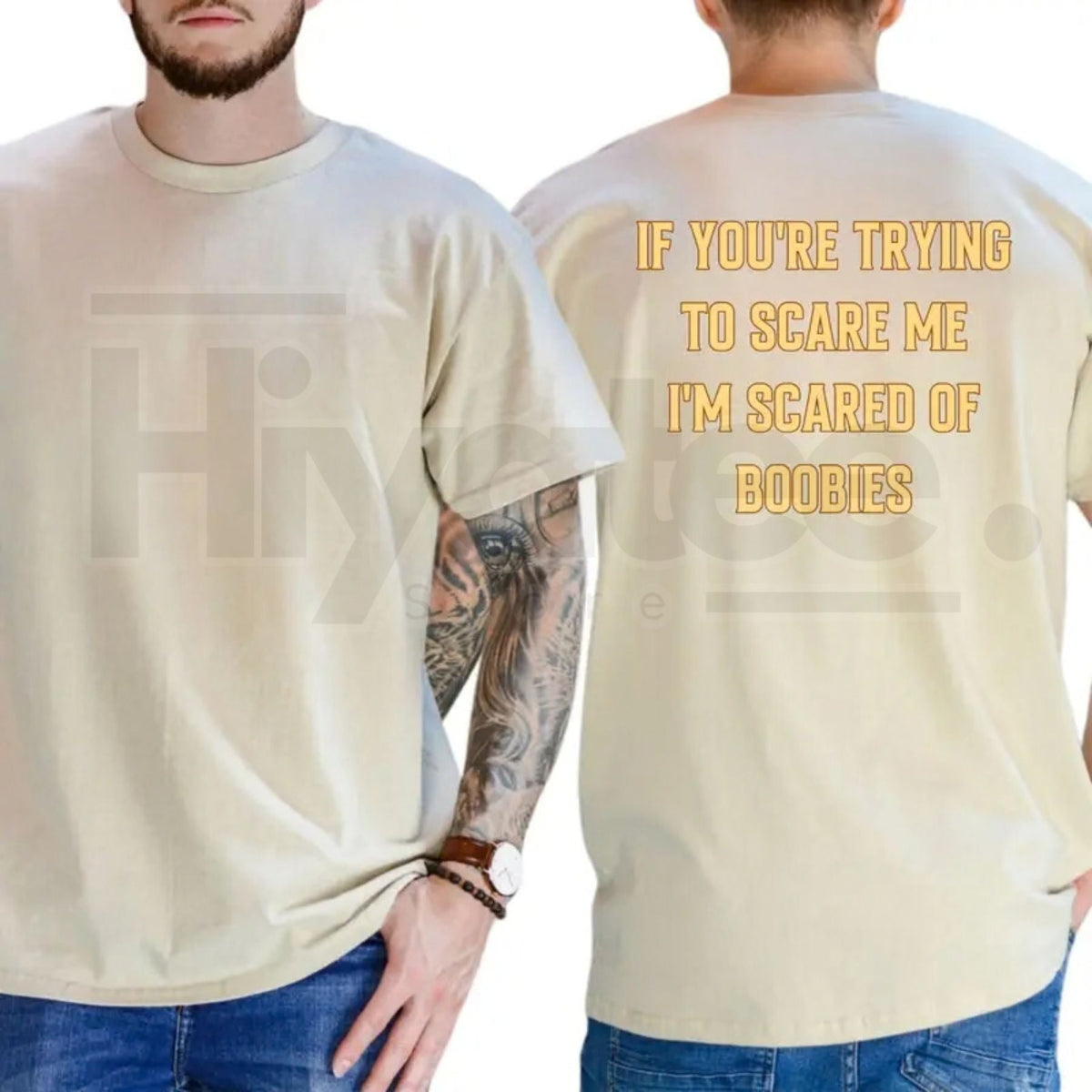 "I'm Scared Of Boobies" Funny T-Shirt – Humorous Adult Graphic Tee for Men