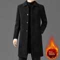 Temperament Lapel With Velvet Men's Woolen Coat