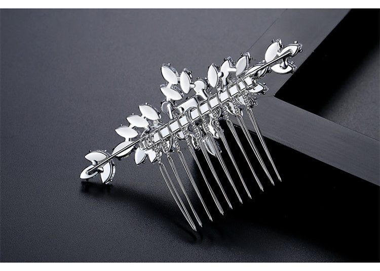 S925 Pure Silver Moissanite Fashionable New Bride Hair Comb Light Luxury Headwear