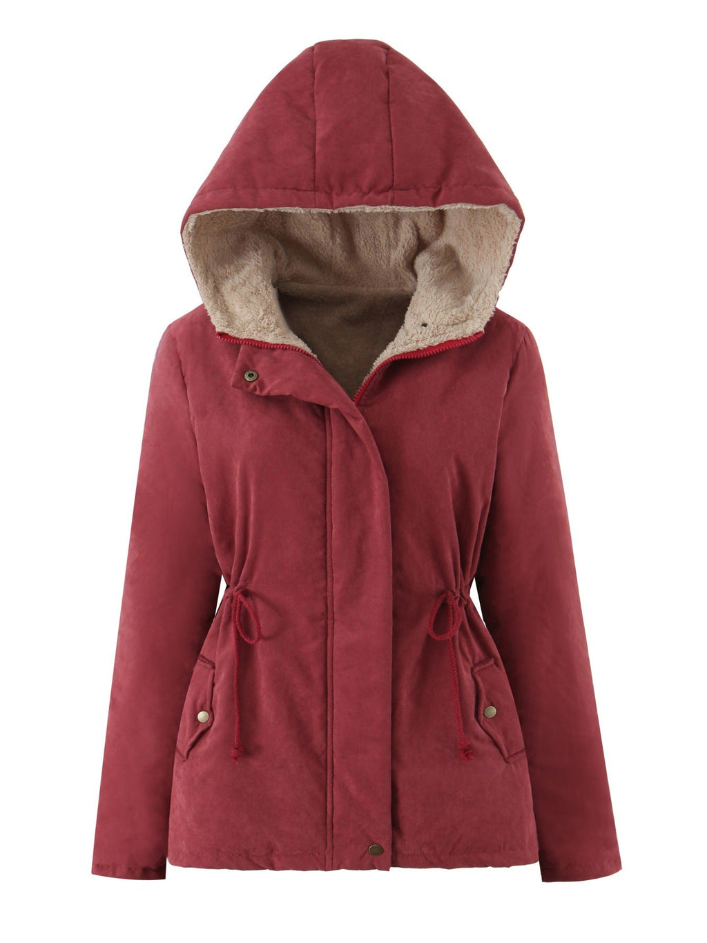 Womens Warm Hooded Cotton-Padded Coat