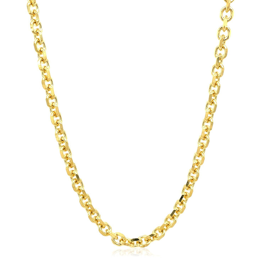 4.0mm 14k Yellow Gold Diamond Cut Cable Link Chain