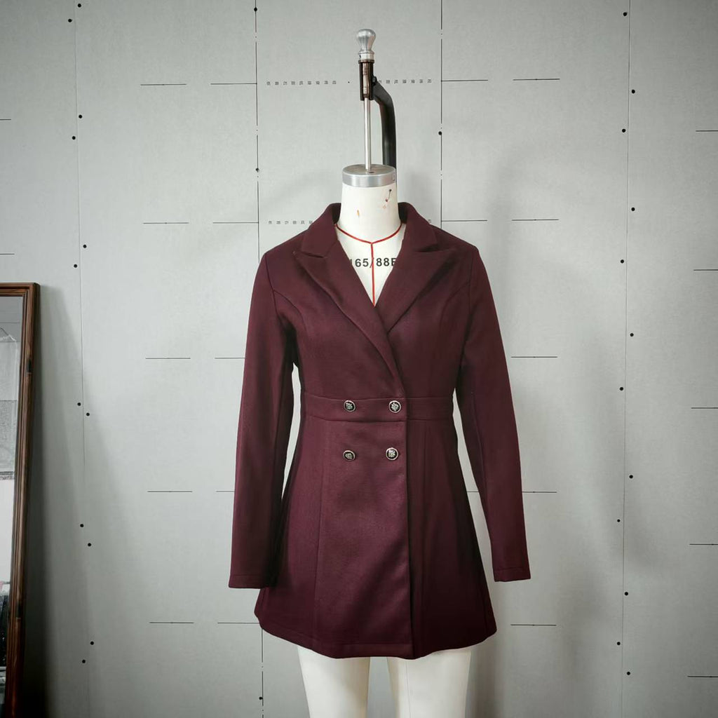 Double-breasted Slim-fit Blazer For Women