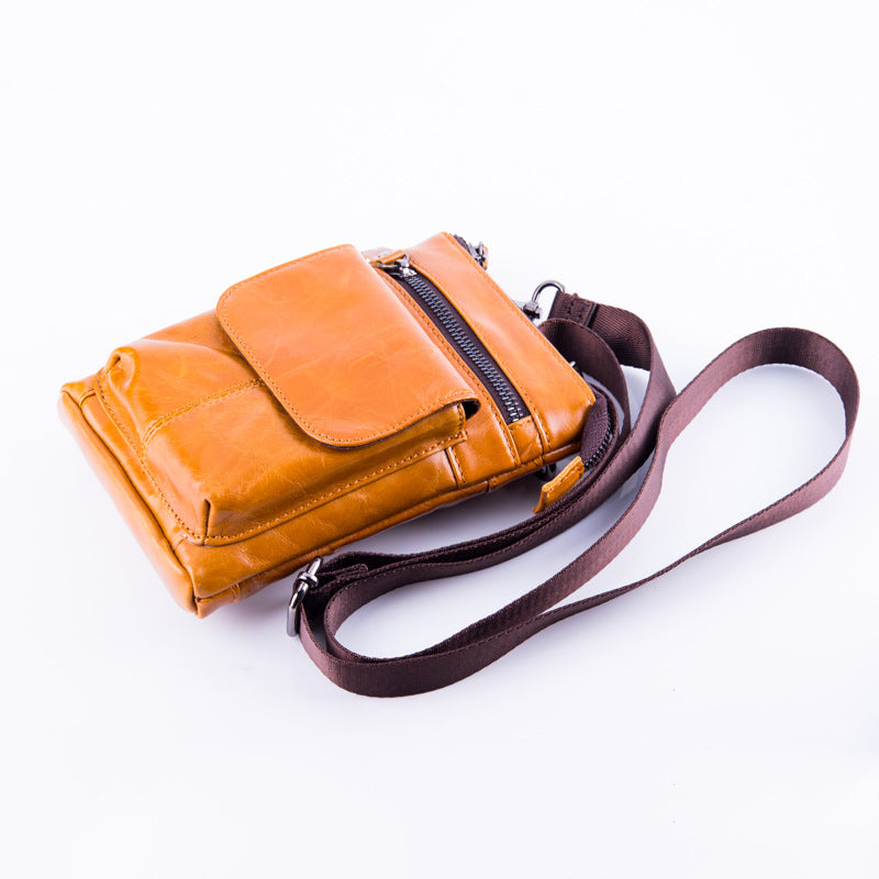 Men's Leather Pocket Multifunctional Small Bag Outdoor Sports One-shoulder