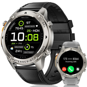 Black Silicone Leather Strap