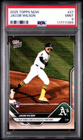 Graded 2025 Topps Now Jacob Wilson #27 Rookie RC Baseball Card PSA 9 Mint