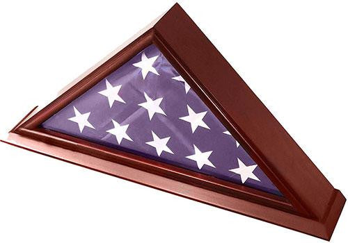 Flag Connections 5x9 Burial/Funeral/Veteran Cherry Flag Elegant Display Case