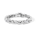 14K White Gold 8 1/5 Cttw Diamond Geometric Twisted Link Bracelet