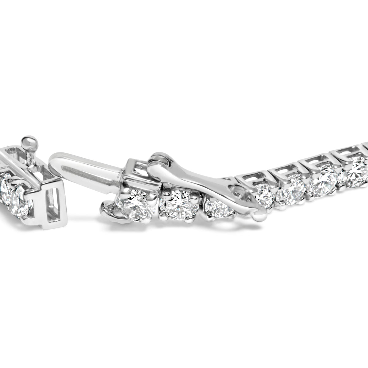 14K White Gold 7.0 cttw 4-Prong Set Lab Grown Diamond 7" Tennis Bracelet