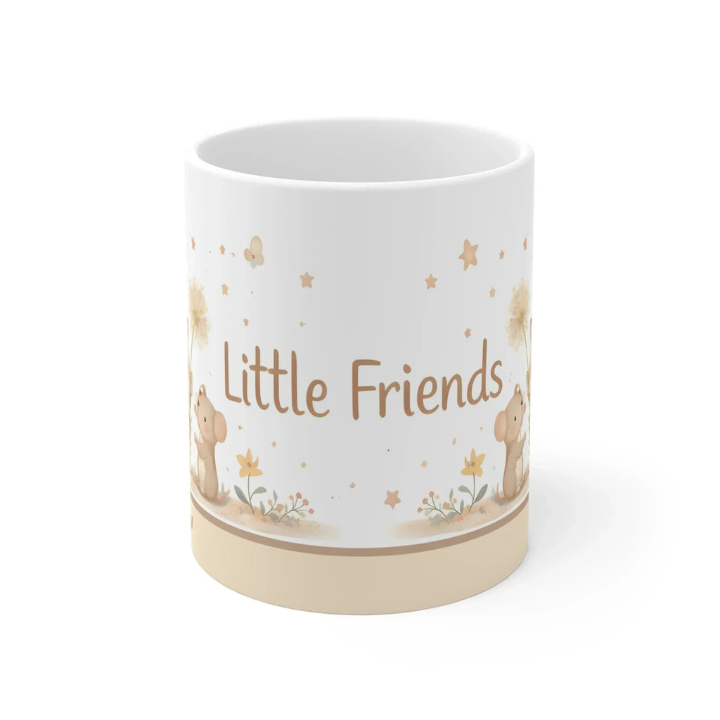 Little Friends Mug, Cute Woodland Animals Personalized Name Chocolate, Coffee Mug, Tea Cup — 11oz Mug