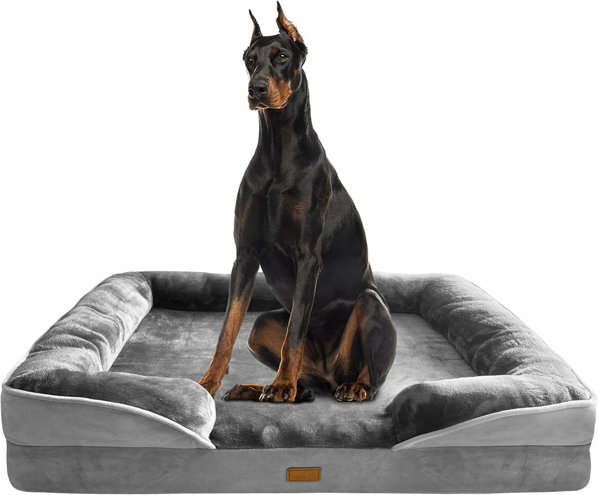 Orthopedic Dog Bed Sofa with Bolster, Washable Cover