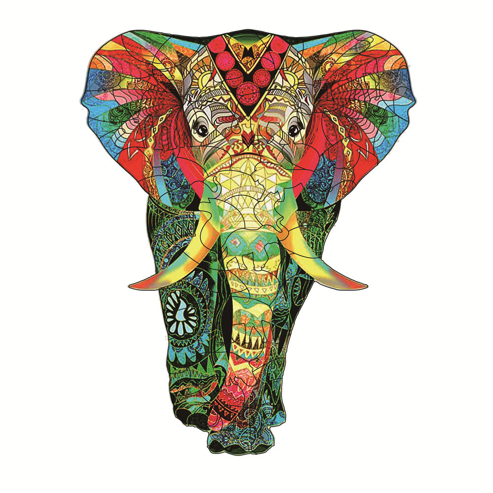 Each Piece Is Animal Shaped Christmas Gift Colorful Elephant Turtle Wooden Jigsaw Puzzles