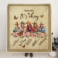 Personalized Cow Girl Blanket - Gift Idea For Sisters/Friends/Besties - It's okay to make mistakes
