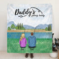 Personalized Father and Kid Go Fishing Quilt Blanket - Best Gift For Father's Day - Daddy's Fishing Buddy