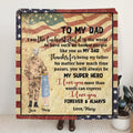 Personalized Soldier Father & Child Blanket - Father's Day Gift From Son and Daughter - I Love You Forever and Always