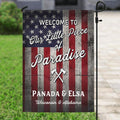 Personalized Garden Flag - Best Idea For Couple - Welcome To Our Little Piece Of Paradise