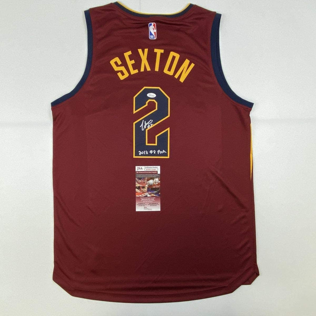 Autographed/Signed Collin Sexton Cleveland Cavaliers Red Basketball Fanatics Jersey JSA COA