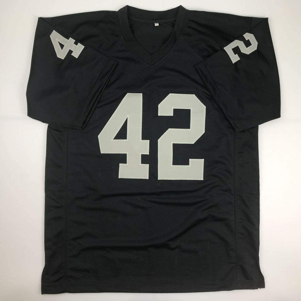 Autographed/Signed Karl Joseph Oakland Black Football Jersey Beckett BAS COA