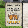 Personalized Home Bar Flag - Bring All You Drink Drink All You Bring - NLFVMD