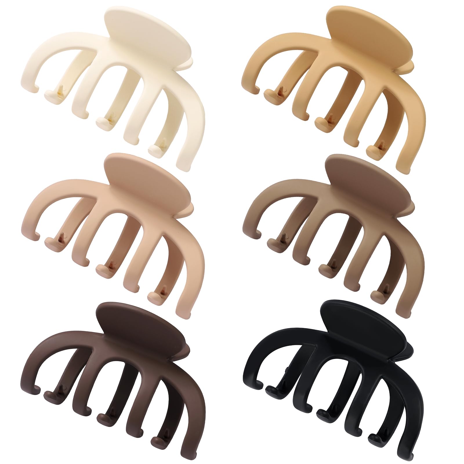 SMKSL Hair Clips 3.5 Inch Medium Brown Matte Banana Jaw Claw Clips