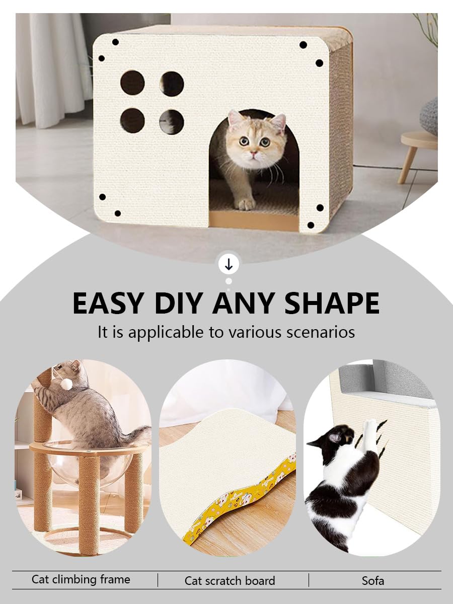 SEPAZON Anti Cat Scratch Couch Protector Adhesive Pad Offwhite 78.7x15.8In