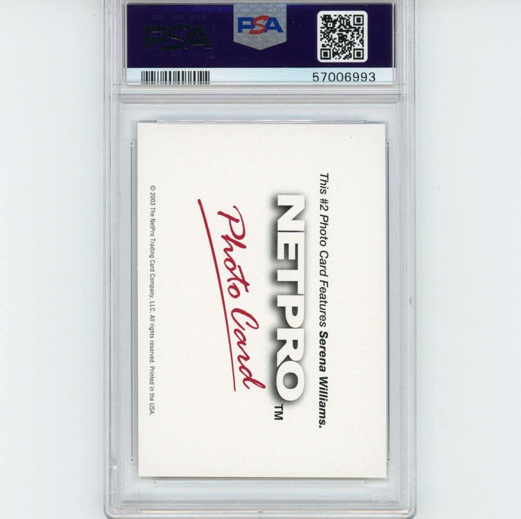 Graded 2003 Netpro Serena Williams #2 Photo Card Rookie RC Tennis Card PSA 10 Gem Mint