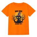 HELLO MEOW Halloween Boys T Shirt Orange Black Cat Size 4-5T