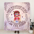 Personalized Hippie Girl Quilt/Fleece Blanket - Best Gift For Girl - I Am The Storm