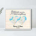 Personalized Map Couple Horizontal Poster - Best Gift For Couple - Distance Means Nothing When Someone Means Everything