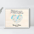 Personalized Map Couple Horizontal Poster - Best Gift For Couple - Distance Means Nothing When Someone Means Everything