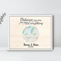 Personalized Circle Map Couple Horizontal Poster - Best Gift For Couple - Distance Means Nothing When Someone Means Everything
